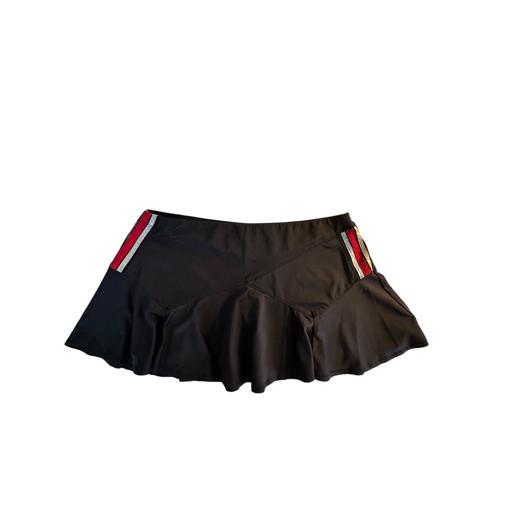 Lucky in Love Tennis Skort Size L / 12 Black Metallic Stripe Activewear Sporty